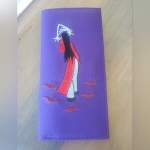 NWOT Satin Embroidered Wallet